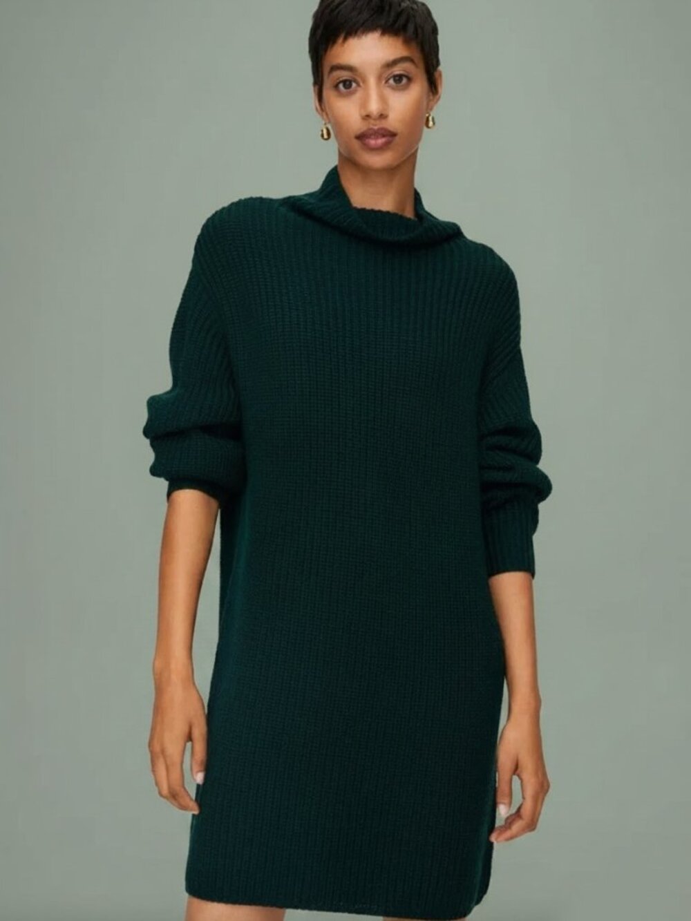 Wilfred Montpellier Merino Wool Mockneck Sweater Dress Size XS